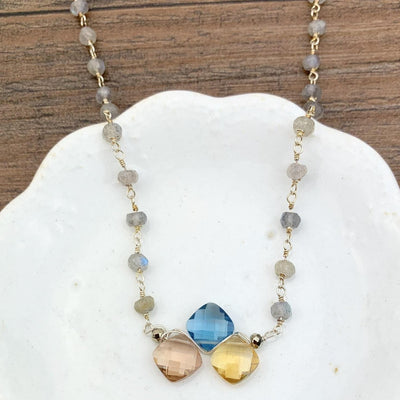 Kate Rosary and Gem Necklace - Anna Balkan 
