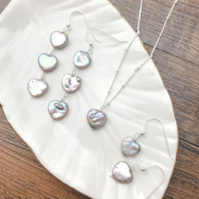 heart shape pearls jewelry 