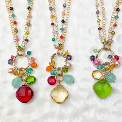 colorful long necklaces