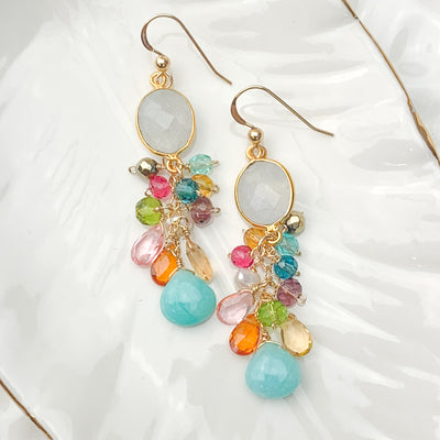 moonstone and amazonite earrings 