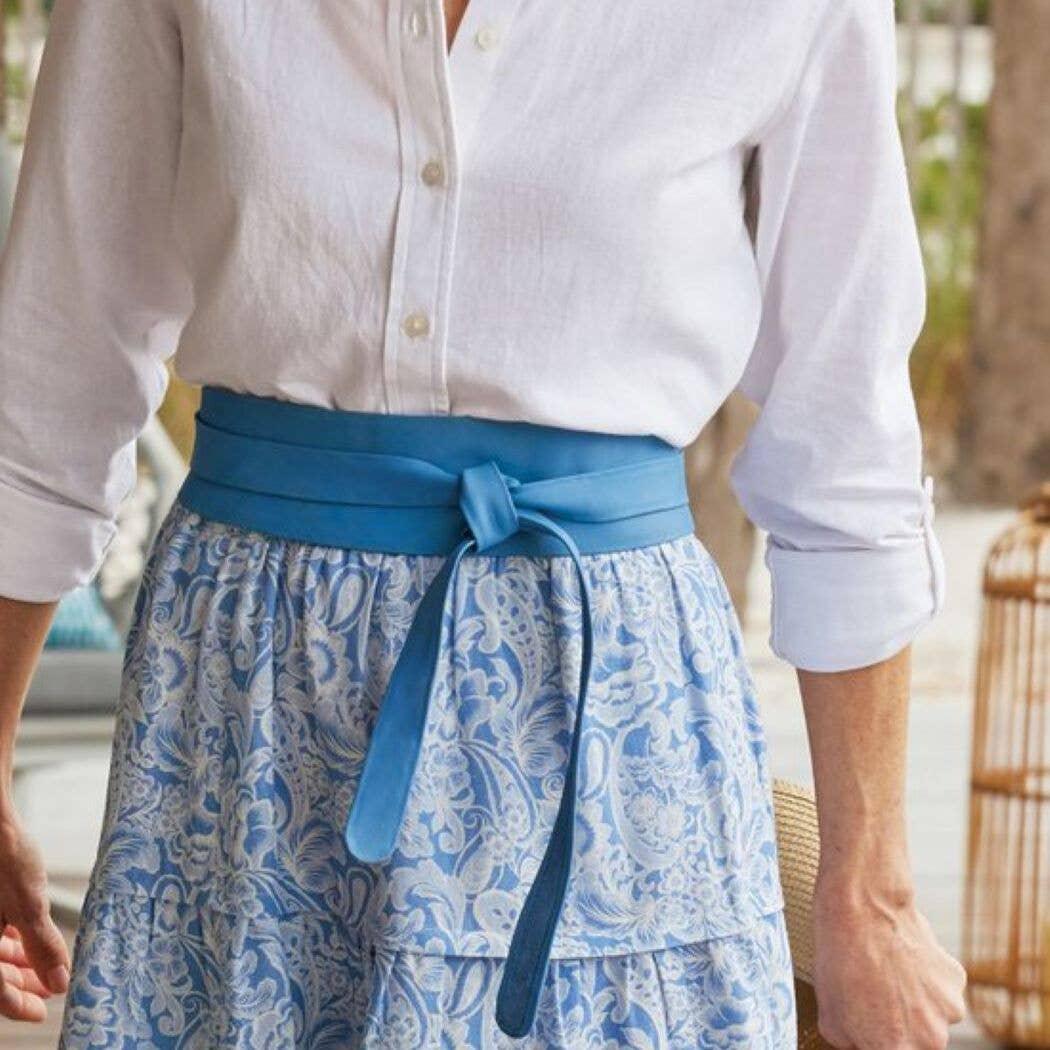wrap belts for dresses Genuine Leather Wrap Belts OS Blue