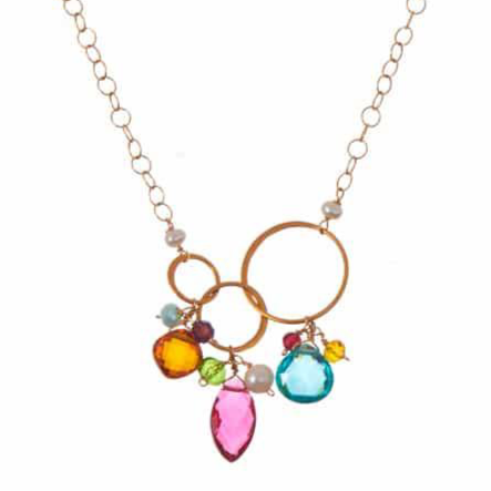 Colorful Joy Link Necklace with Marquee Center