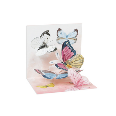 Mini Watercolor Butterflies Pop Up Card