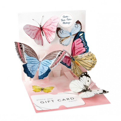 Watercolor Butterflies Pop Up Card