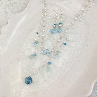 Perfectly Styled Blue Topaz Elegant Jewelry Set - Anna Balkan 