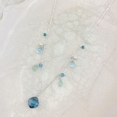 Blue Ice Zina Classic Necklace with Topaz - Anna Balkan 