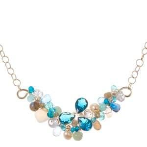 Ray Branch Necklace with Bezeled Tri-Leaf - Anna Balkan 