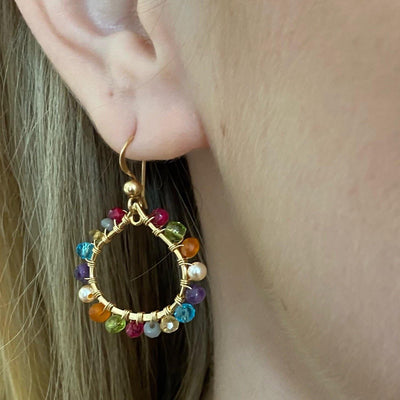 Lily Mini Petal Colorful Hoop Earrings - Anna Balkan 