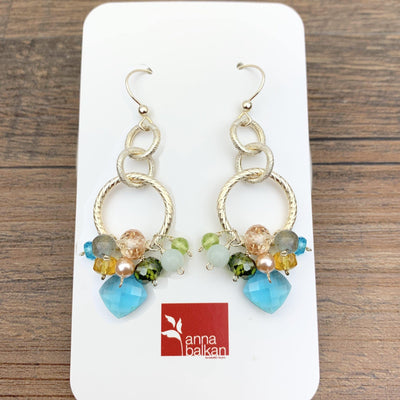 Paige Circle Pendant Earrings - Anna Balkan 