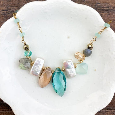 Marquee and Pearl Katie Gem Necklace - Anna Balkan 