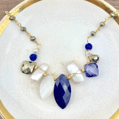 New Marquee and Pearl Katie Gem Necklace - Anna Balkan 
