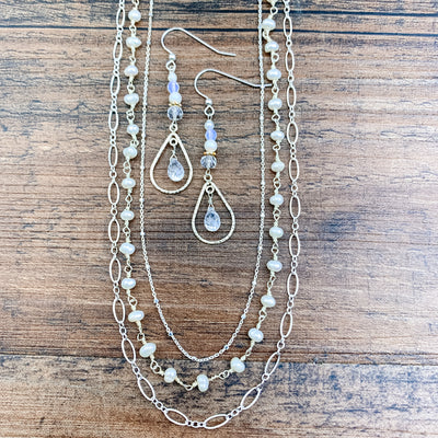 Isabella three tier necklace with earring options