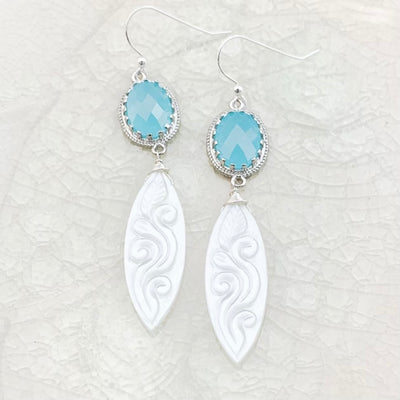 Carved Moonstone Statement Earrings