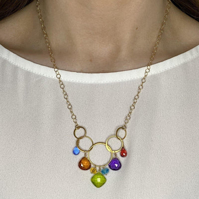 Colorful Free Spirit Gemstone Necklace - Anna Balkan 