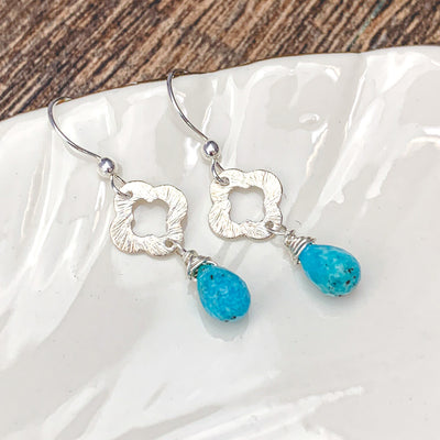 lucky clover turquoise earrings 