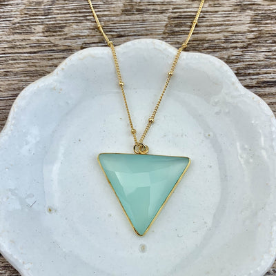 Simple Alexa Triangle Large Gem Necklace - Anna Balkan 