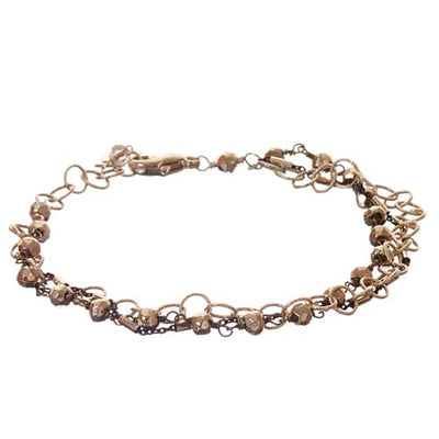 Tara Two Tone Gems and Textured Chain Bracelet - Anna Balkan 