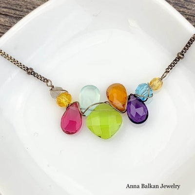 Mini Katie Colorful Gem Necklace - Anna Balkan 