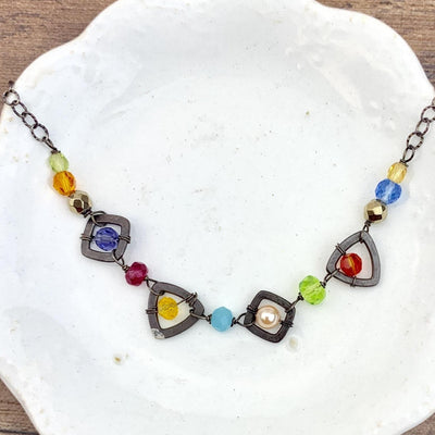 Mixed Shapes Colorful Layering Necklace - Anna Balkan 
