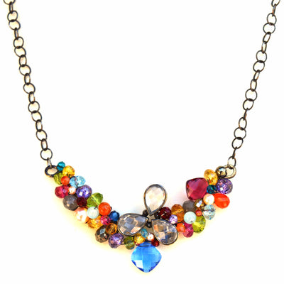 Ray Branch Necklace with Bezeled Tri-Leaf - Anna Balkan 