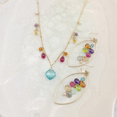 Happy and Colorful Aqua Elegant Jewelry Set - Anna Balkan 