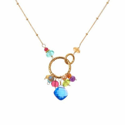 Paige Colorful Gems Pendant Necklace - Anna Balkan 