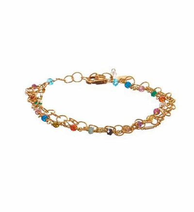 Tara Mix Gems and Textured Chain Bracelet - Anna Balkan 