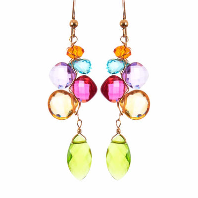 Playful Colorful Kaleidoscope Gems Mix Shape Earrings - Anna Balkan 