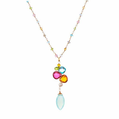 Colorful Kaleidoscope Gems Pendant Necklace - Anna Balkan 