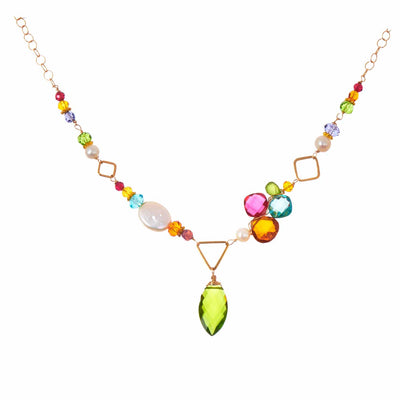 Statement Mixed Shapes Colorful Layering Necklace - Anna Balkan 