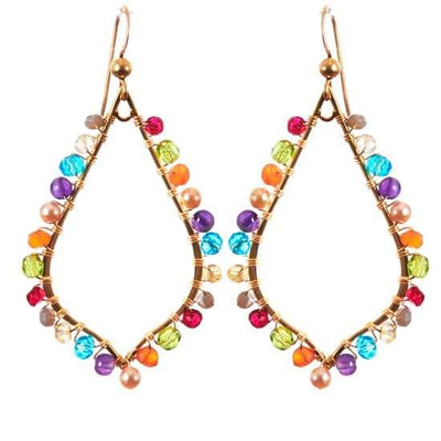 Madison Colorful Petal Hoop Earrings - Anna Balkan 
