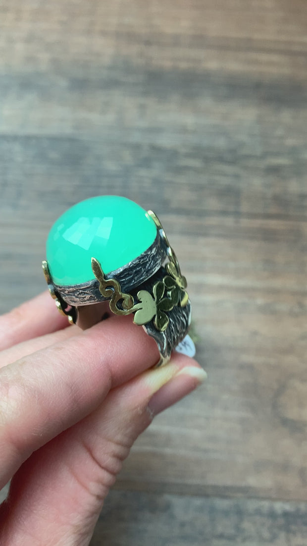 Green on sale chalcedony ring