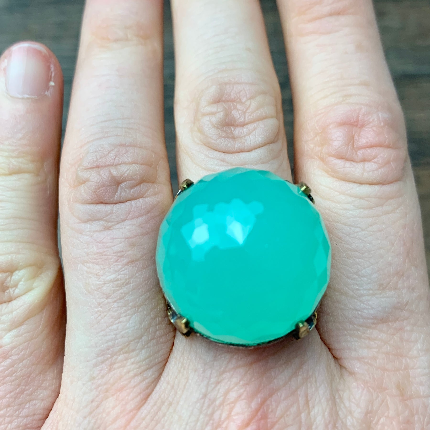 Dyed Green Chalcedony Ring | 4.50ct | SZ 6.5 | – 100 Ways