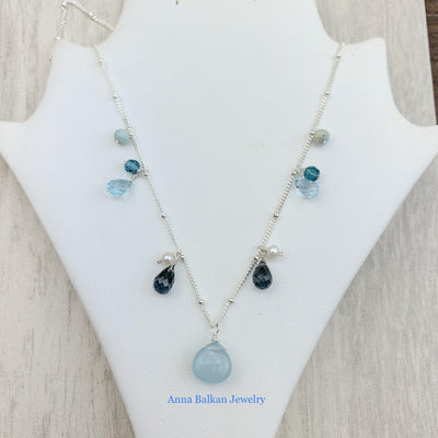 Aquamarine Zina Style Necklace - Anna Balkan 