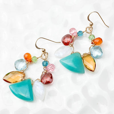 amazonite mini fan earrings 