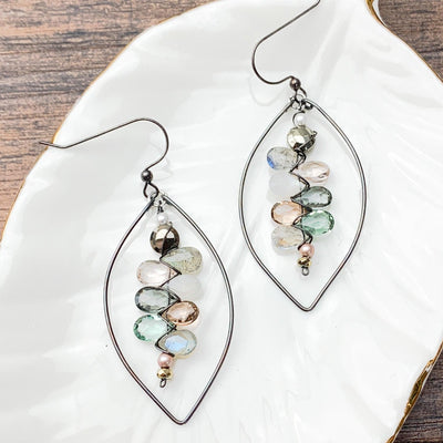 oxidized paris hoop earrings 