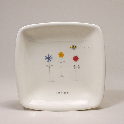 flower garden square dish