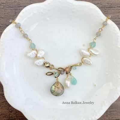 Blossoming Branch with Labradorite Necklace - Anna Balkan 