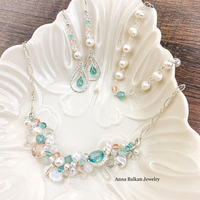 Bridal Custom Colors Jewelry Set - Anna Balkan 