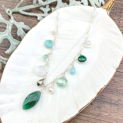 Siren Emerald Quartz Draped Necklace