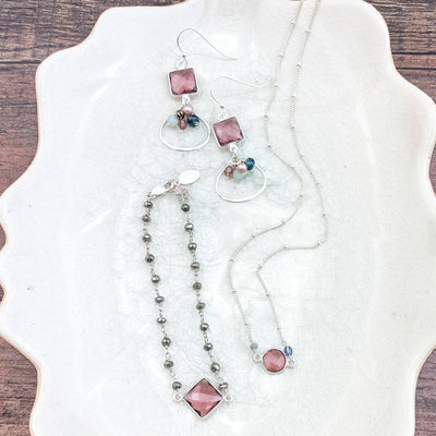 marsala quartz jewelry set