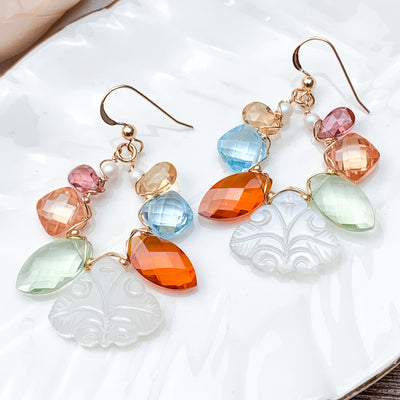 moonstone colorful earrings 