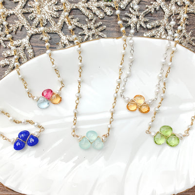 colorful mini layering necklaces
