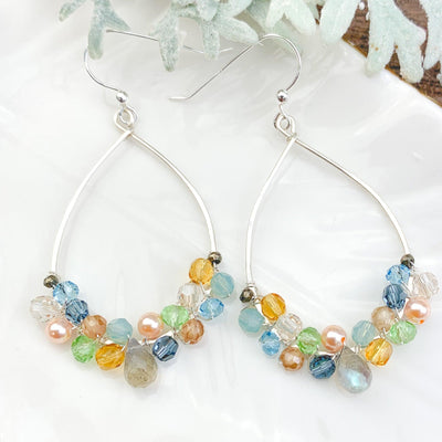 labradorite hoops 